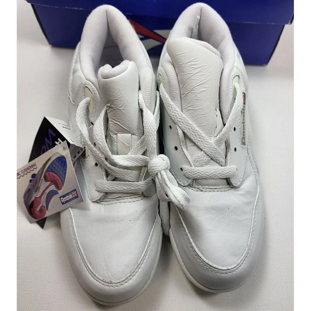 Reebok Walking Shoes Womens 6 White Leather Cushioning Low‎ Top Sneakers Vintage